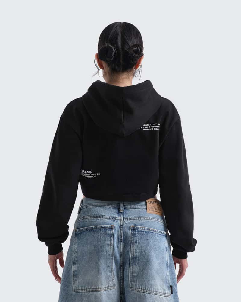 Crop Hoodie Negro Rebels - miniatura 3