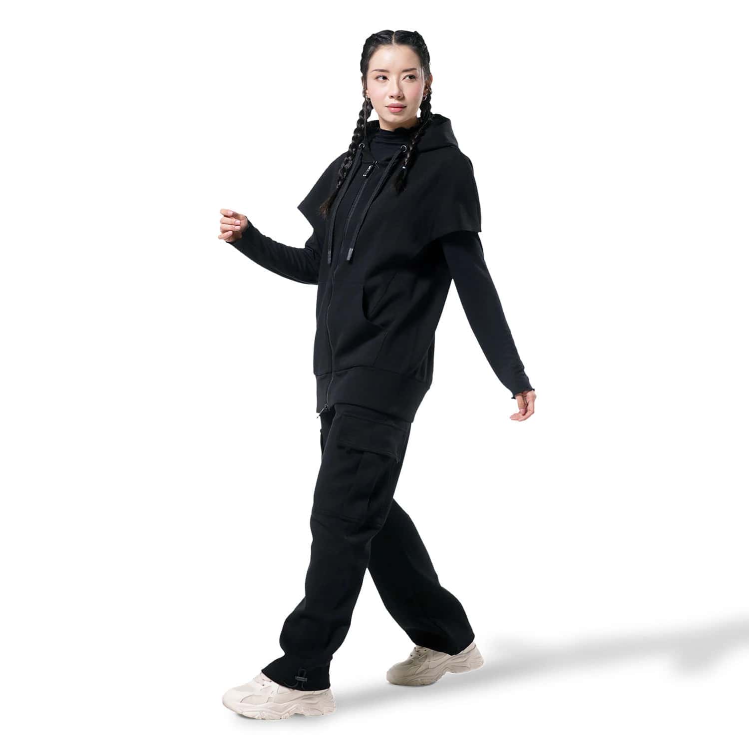 Chaleco tipo Hoodie Sail Unisex Negro