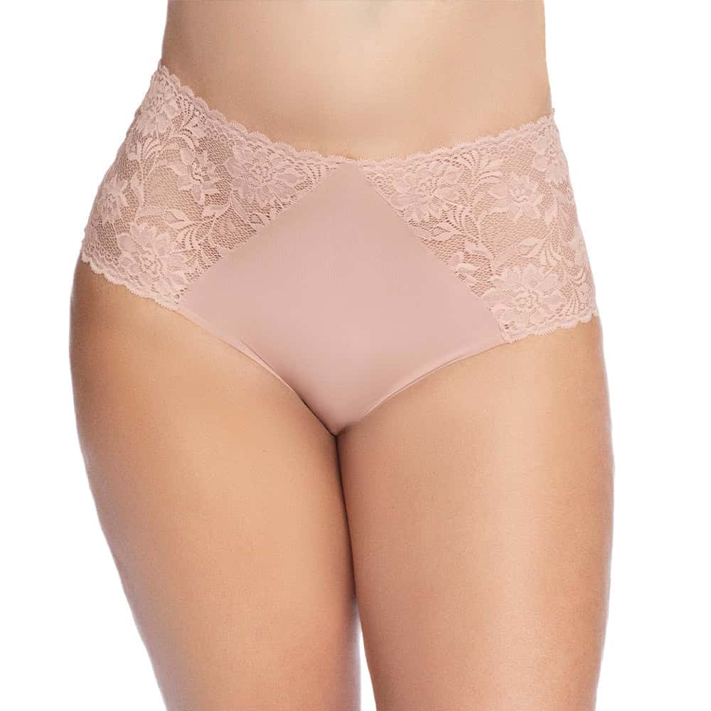 PANTY CON LATERALES EN ENCAJE Y TIRO ALTO