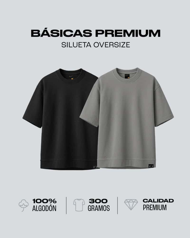 Duo Pack Camisetas Básicas Oversize Neutro - Premium 300G - miniatura 1