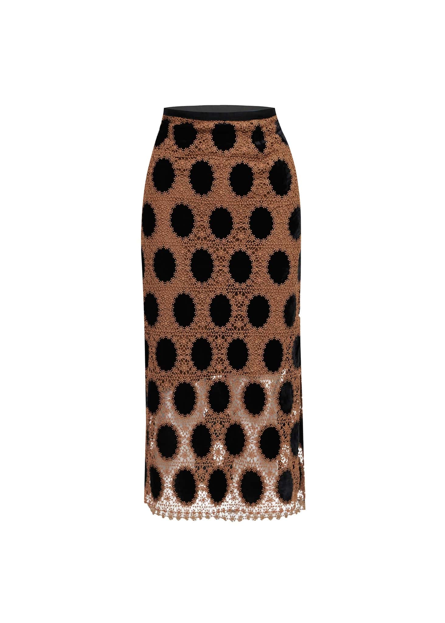 Falda Velvet Polka Dot