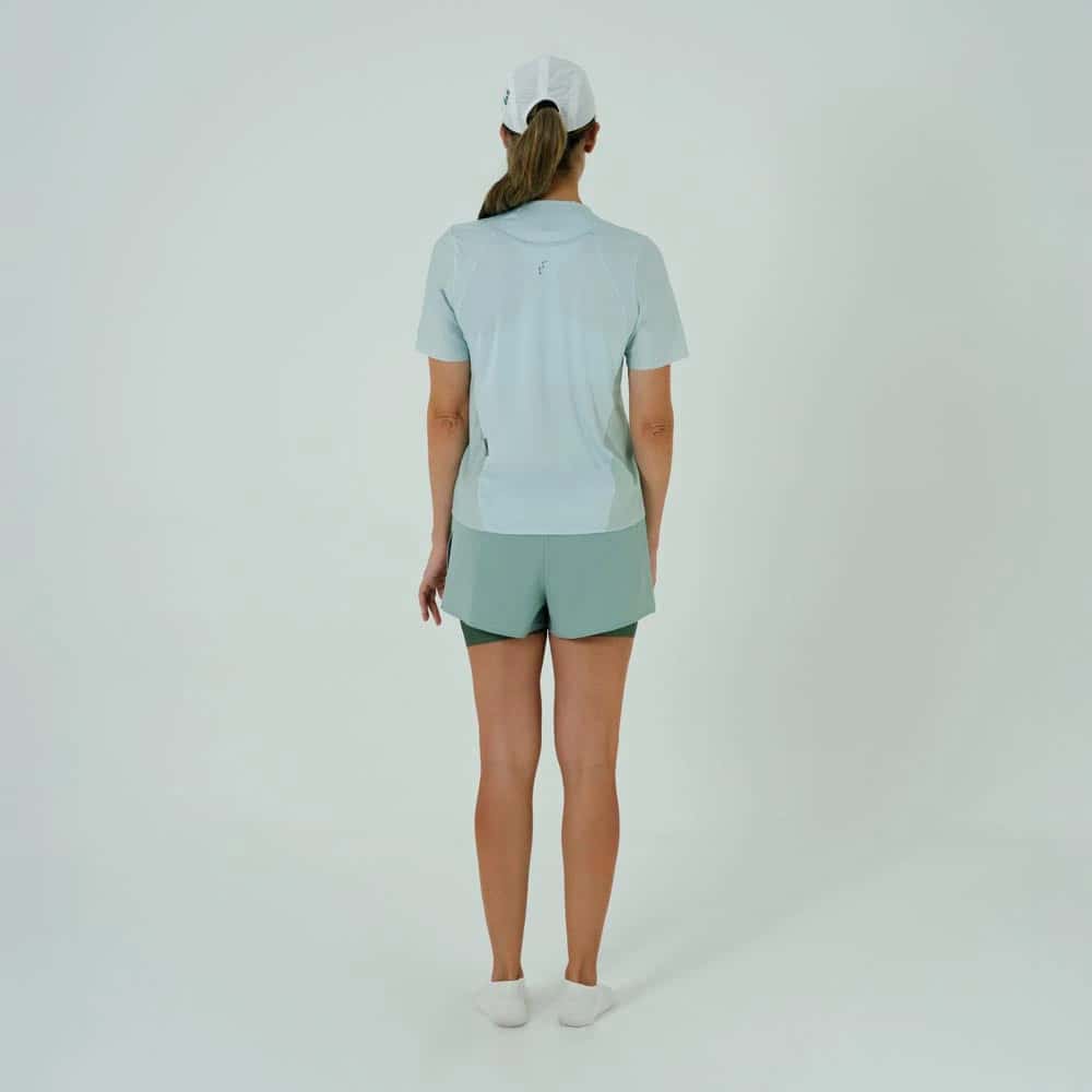 CAMISETA RUNNING MANGA CORTA PRO 405 AZUL CLARO PARA MUJER - miniatura 2
