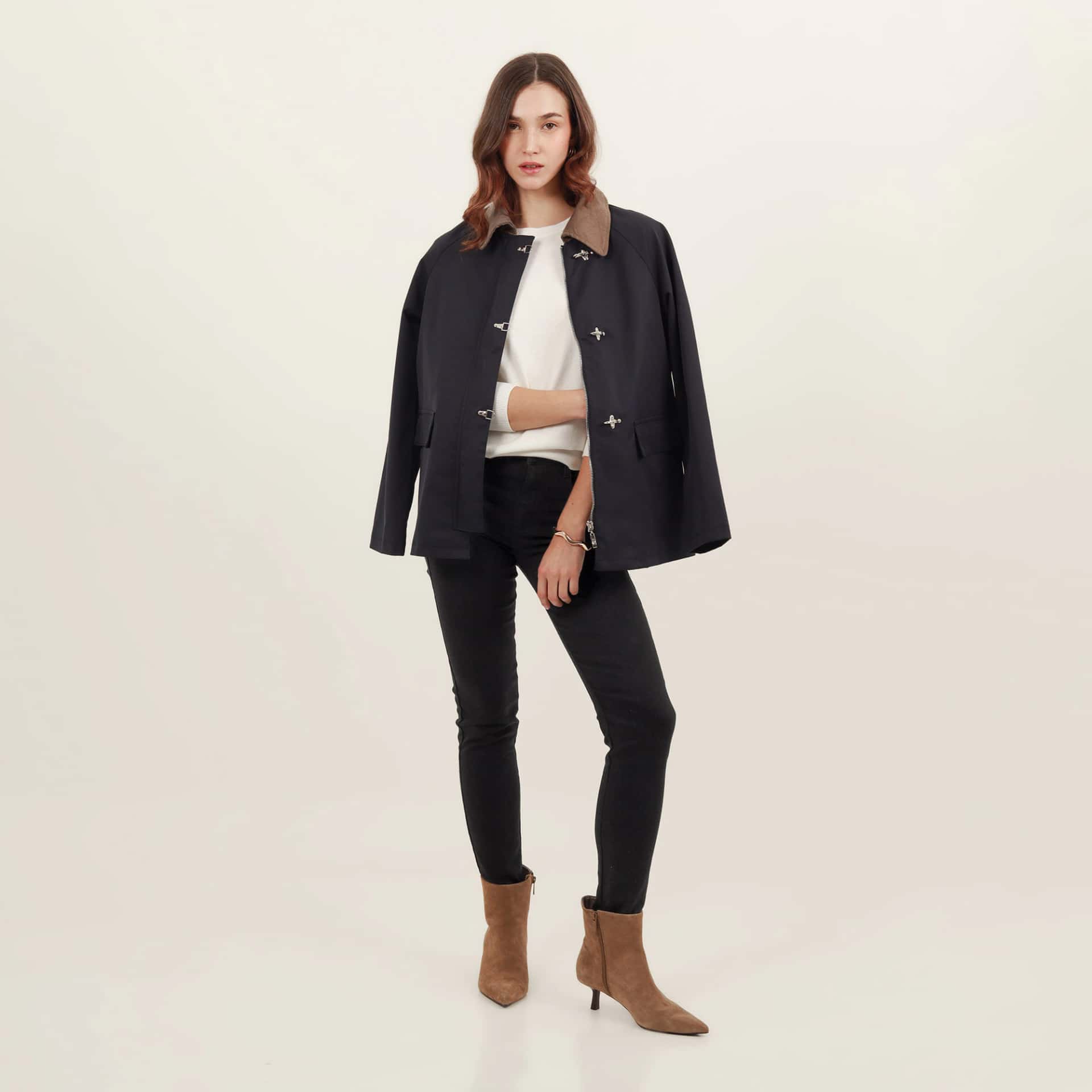 Jean muse bota skinny tiro alto