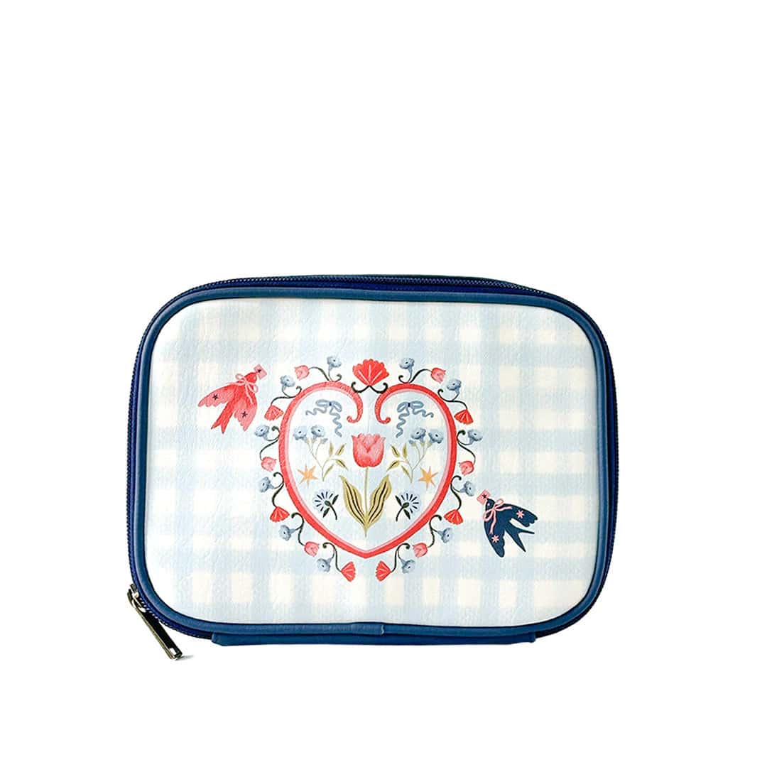 Cosmetiquera Para Mujer Estonia Estampada Y Azul Love Is In The Air