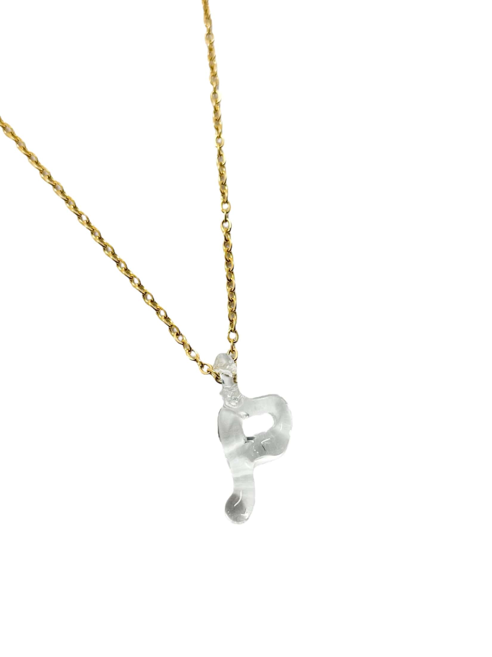 clear glass necklace 1 letter - miniatura 20