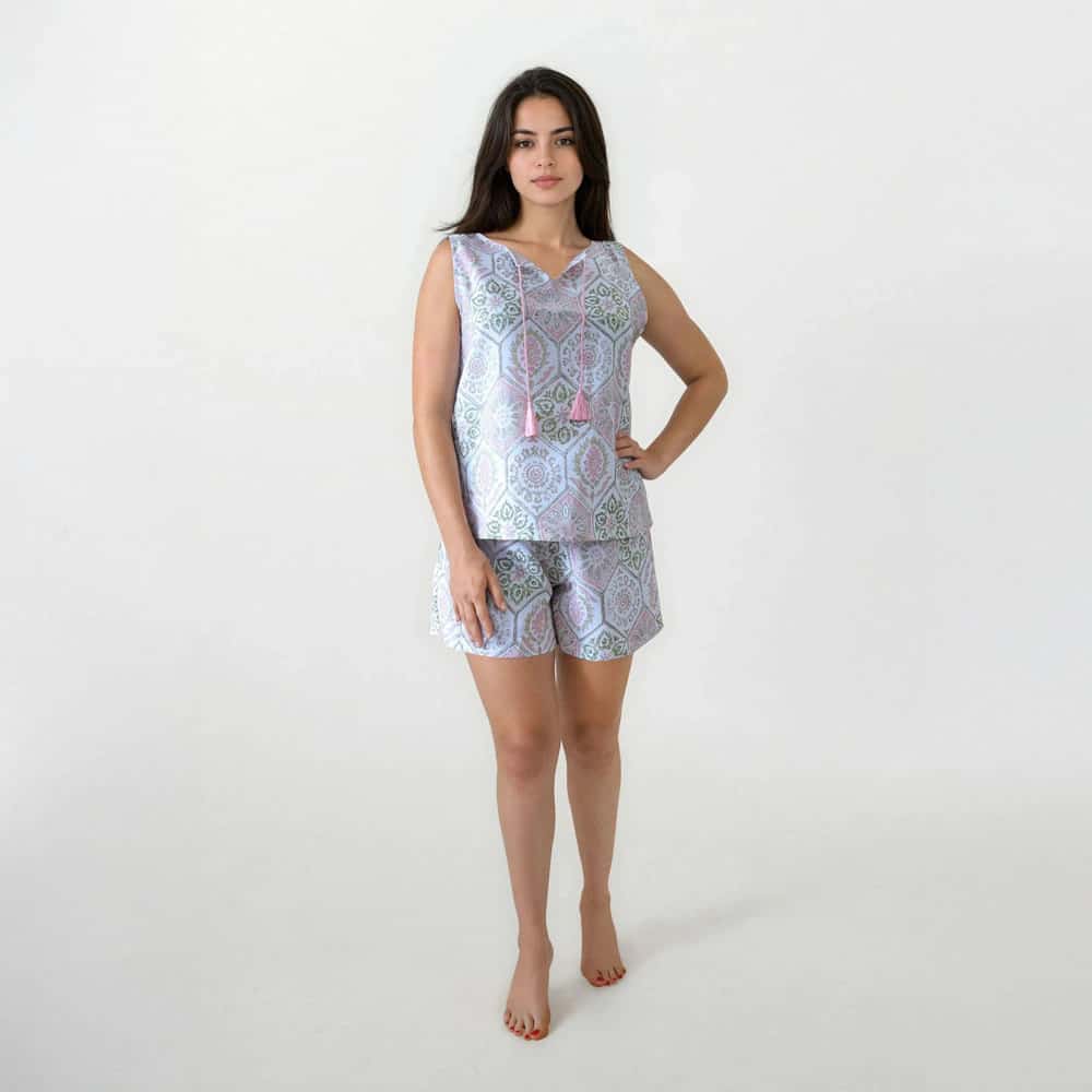 Conjunto de Pijama Short Jardines del Amanecer.