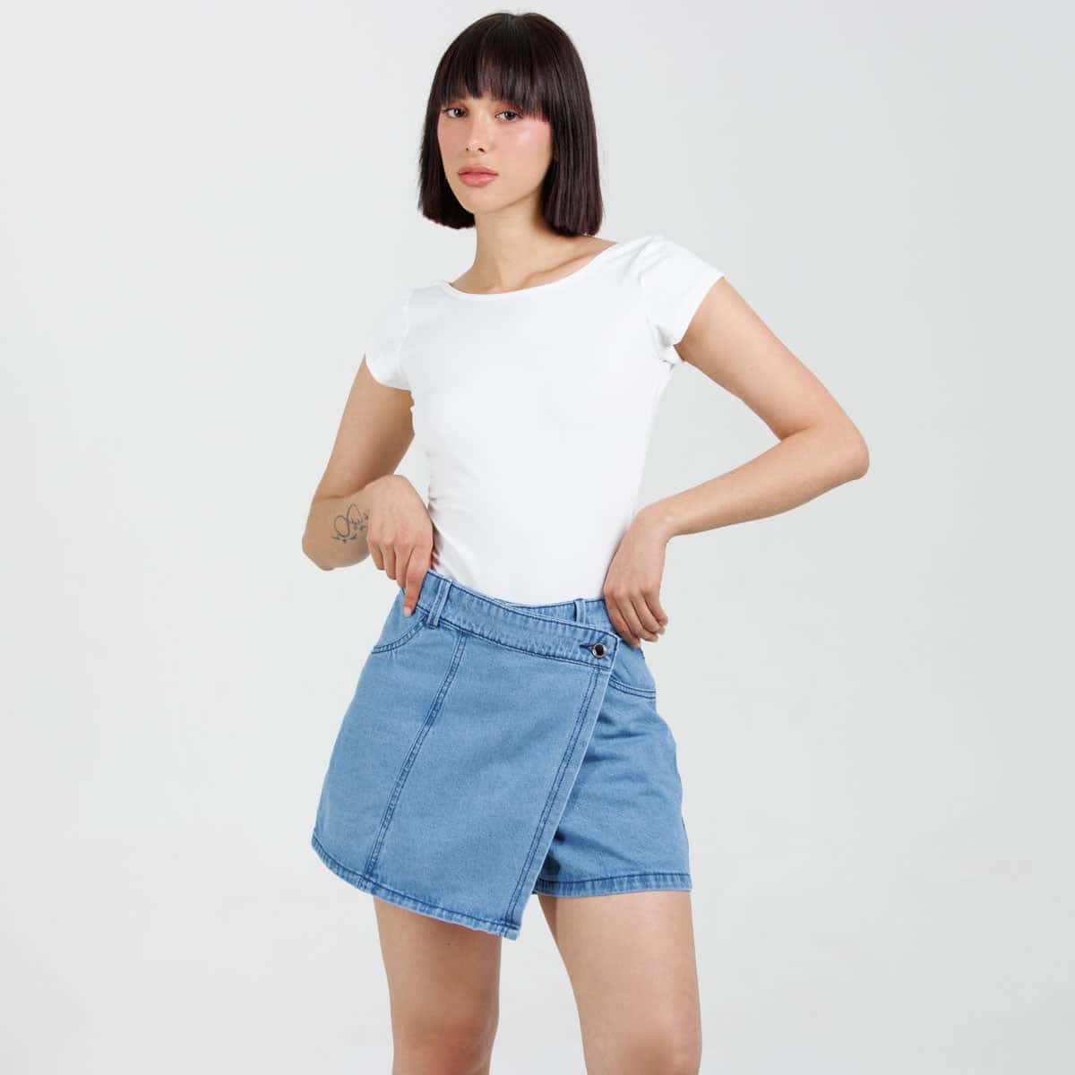 Falda Short En Jean B1921