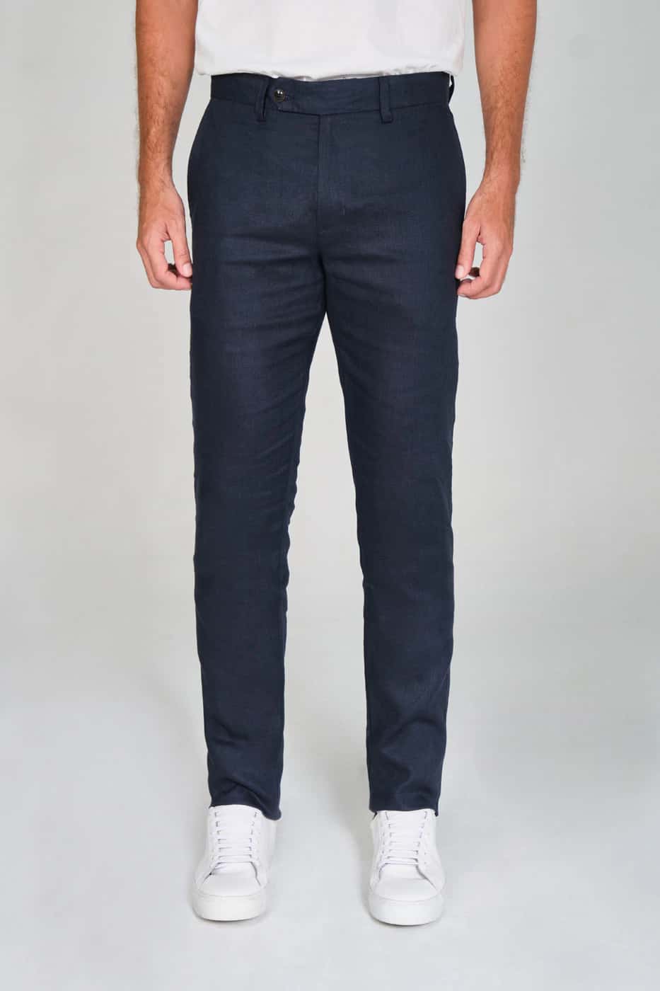 Pantalón Formal Slim Fit 100% Lino Azul Navy Stolichnaya