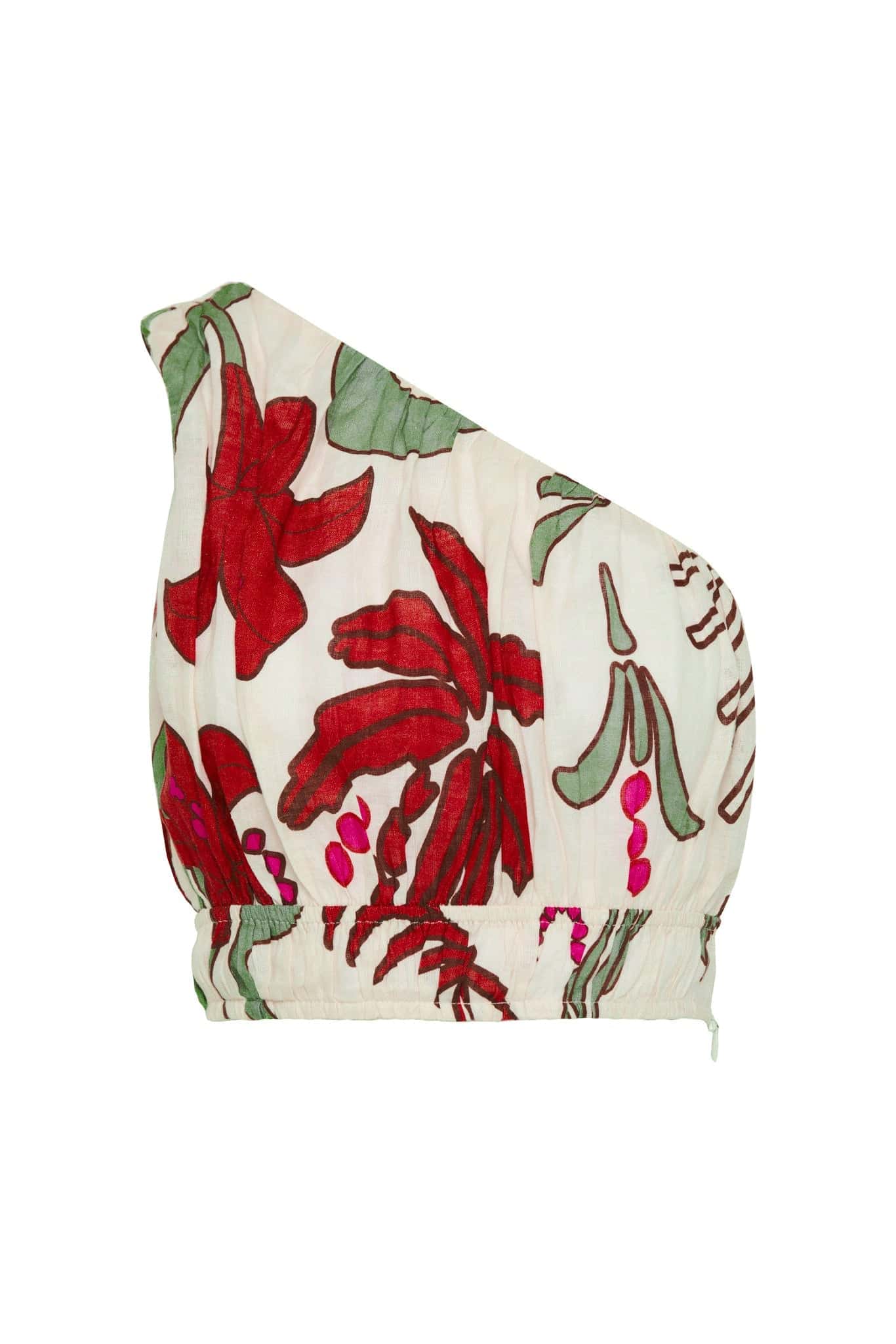 Ornella Linen Top / Fuchsia Garden