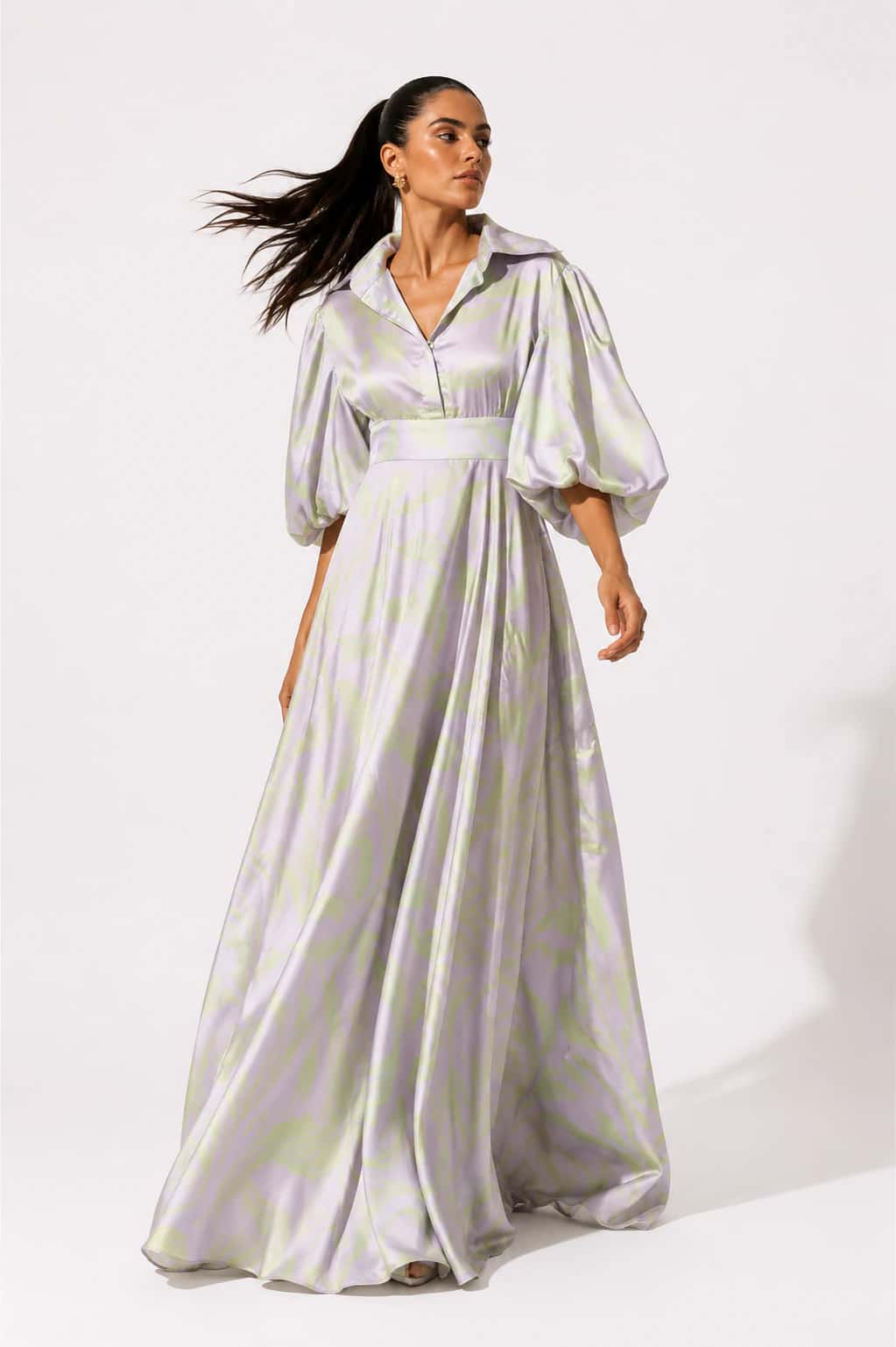 Vestido Ono Estampado Plumitas Lila - miniatura 2