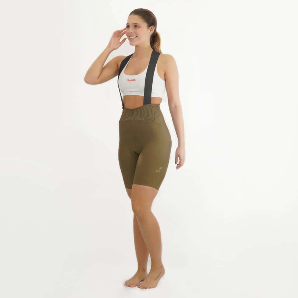 PANTALONETA CICLISMO TOSCANA 2.0 OLIVA PARA MUJER - miniatura 1