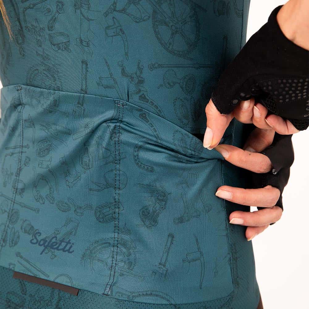 CAMISA CICLISMO MANGA CORTA CLASSIC PARTS ESMERALDA PARA MUJER - miniatura 4