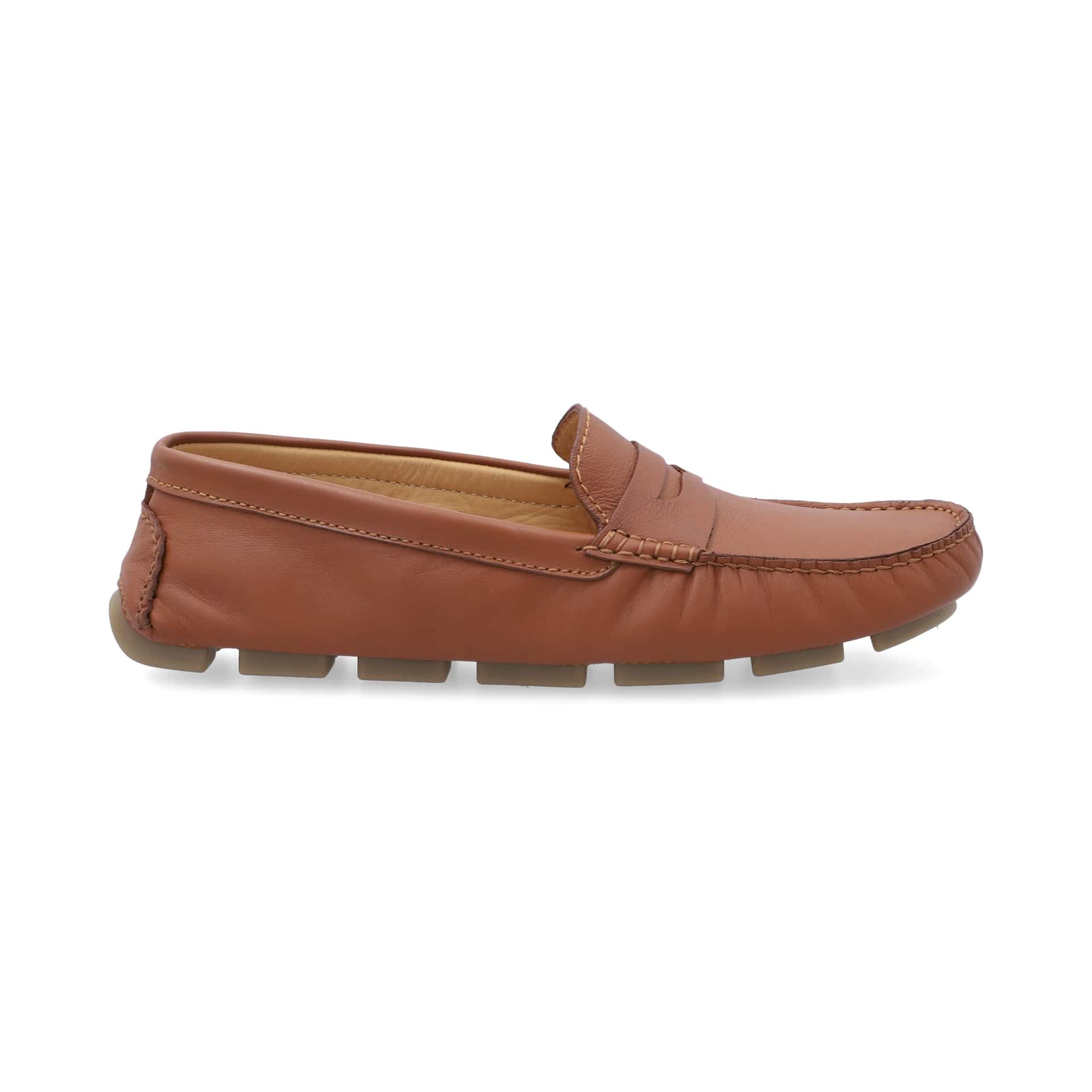 Mocasines Hombre Penny Cuero Liso Miel - miniatura 4