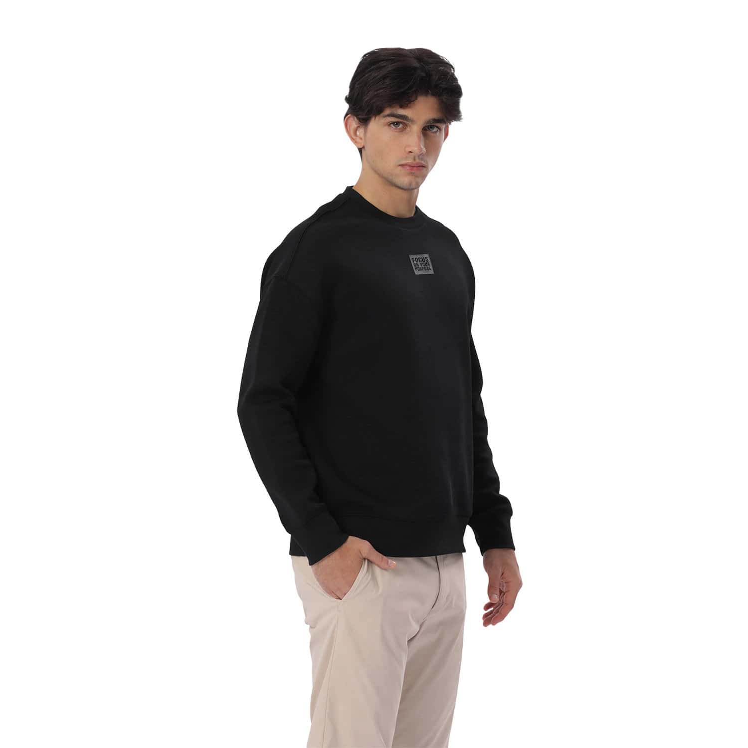 Buzo para Hombre cuello redondo Vess Negro