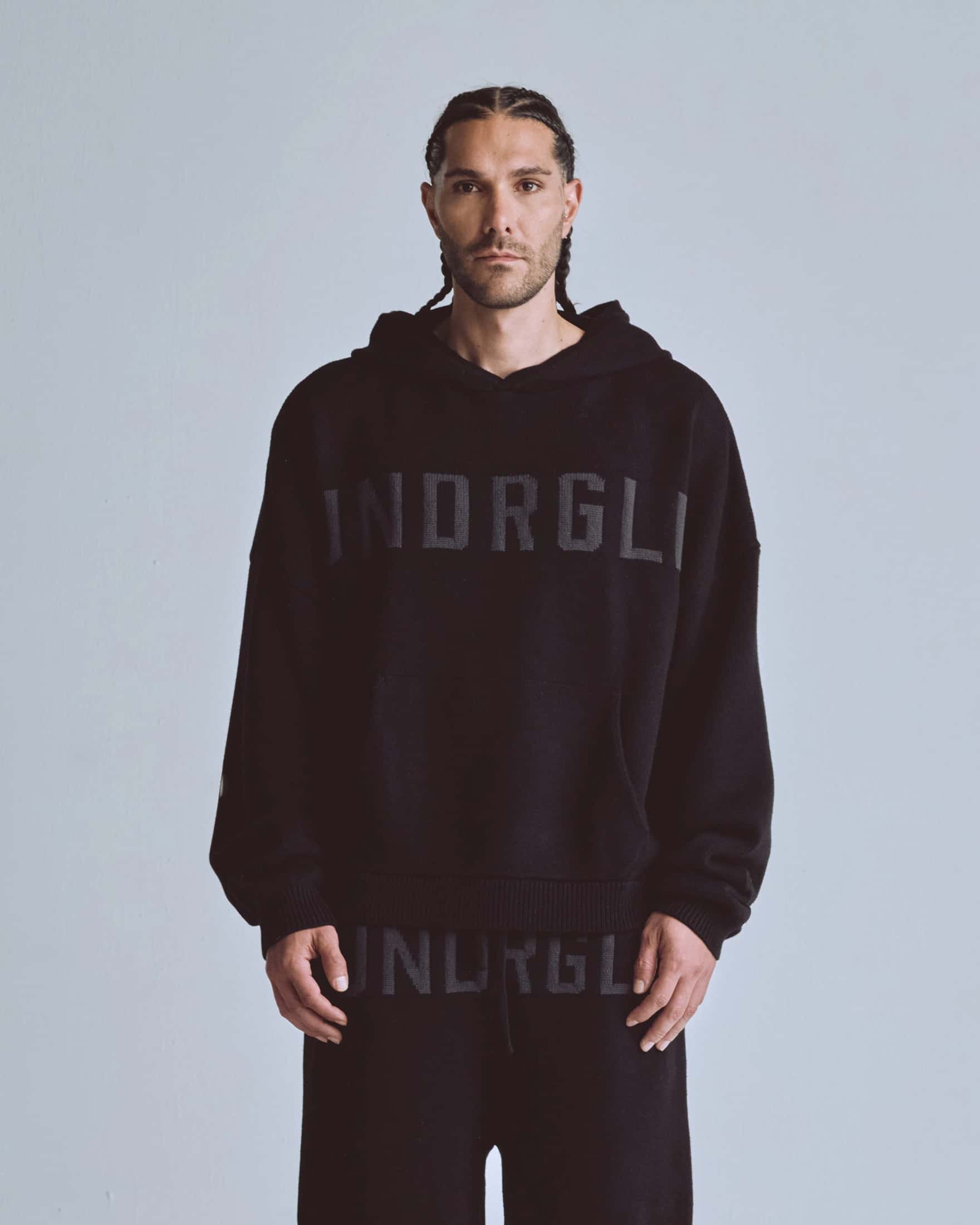 Basics UNDRGLD Knitted Hoodie Black - miniatura 2