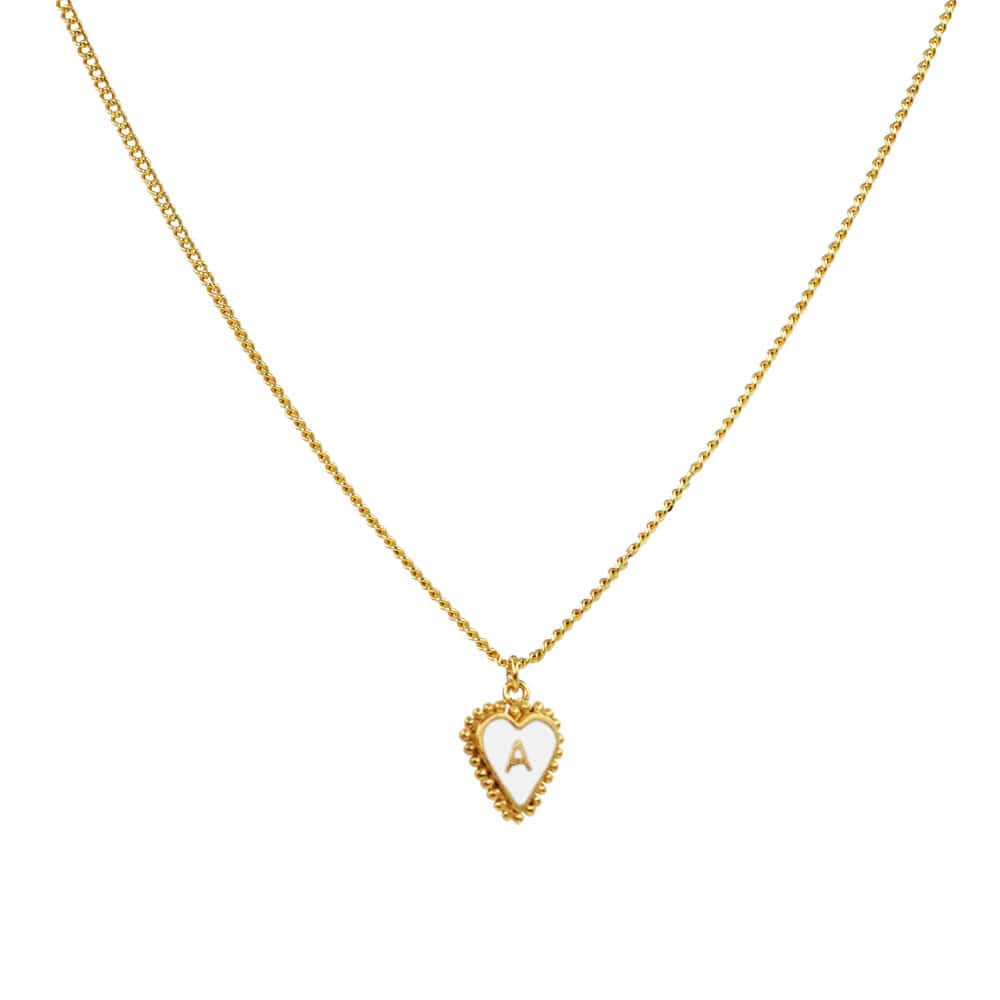 Cadena 1 Letra Heart Blanco