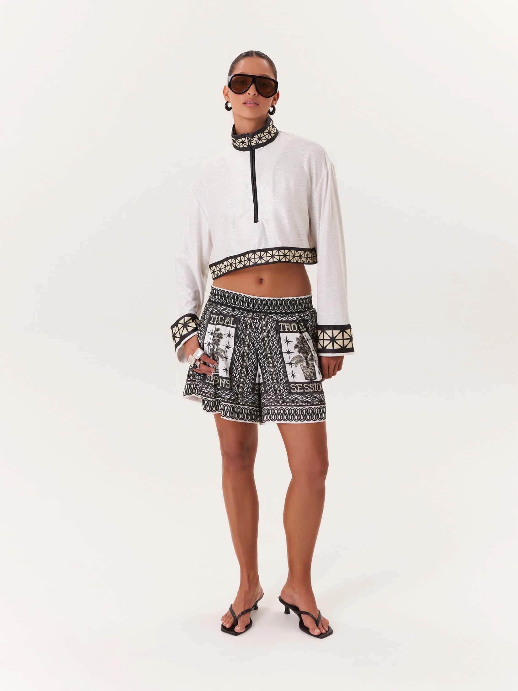 Cropped Top Tropical - Negro