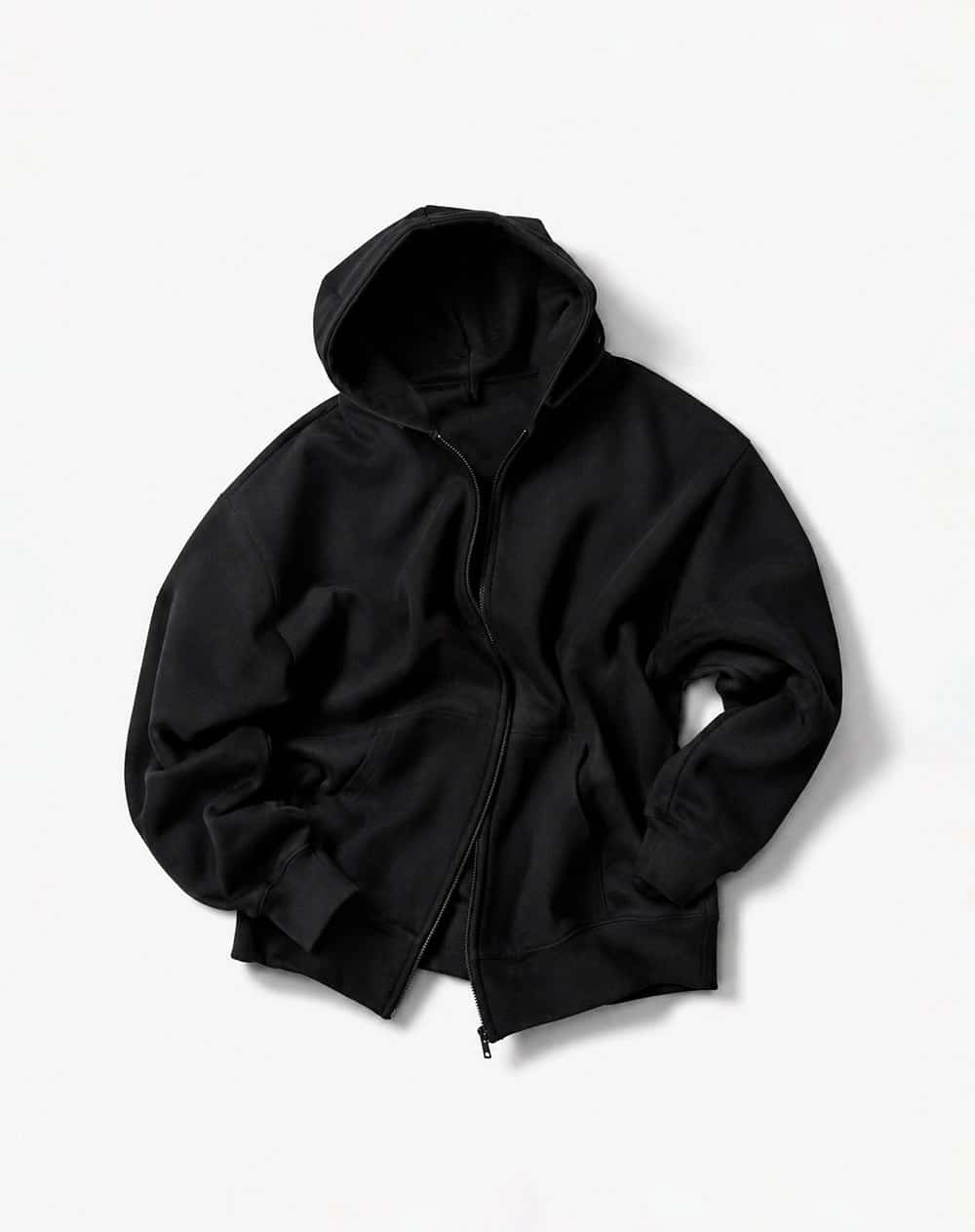 Buzo regular algodón negro hombre