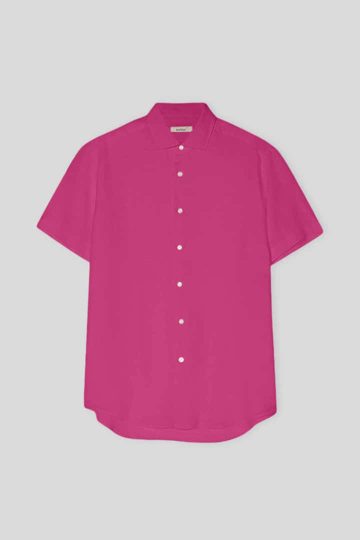 Men's linen shirt fuchsia purple