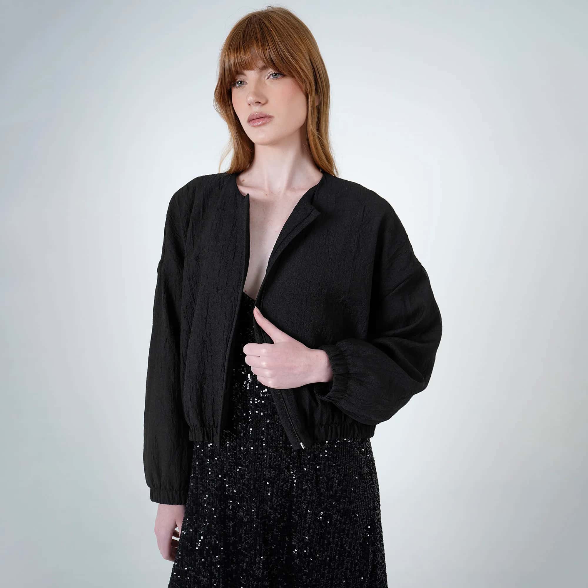 Chaqueta Cuello Redondo Manga Larga