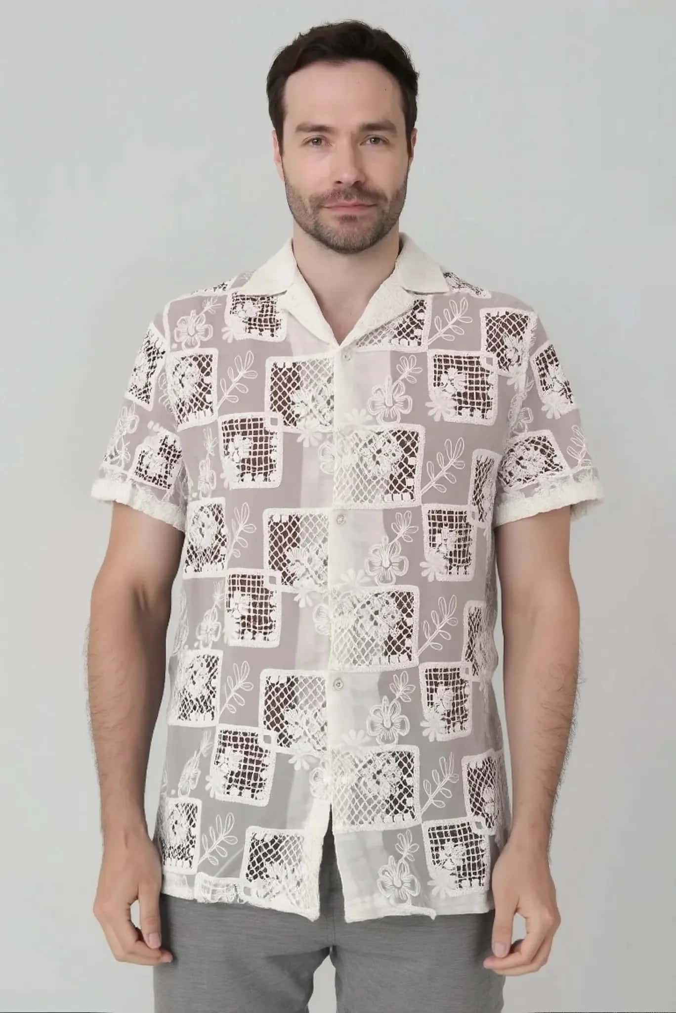 Camisa tejida manga corta oversize Jon Sonen - miniatura 1