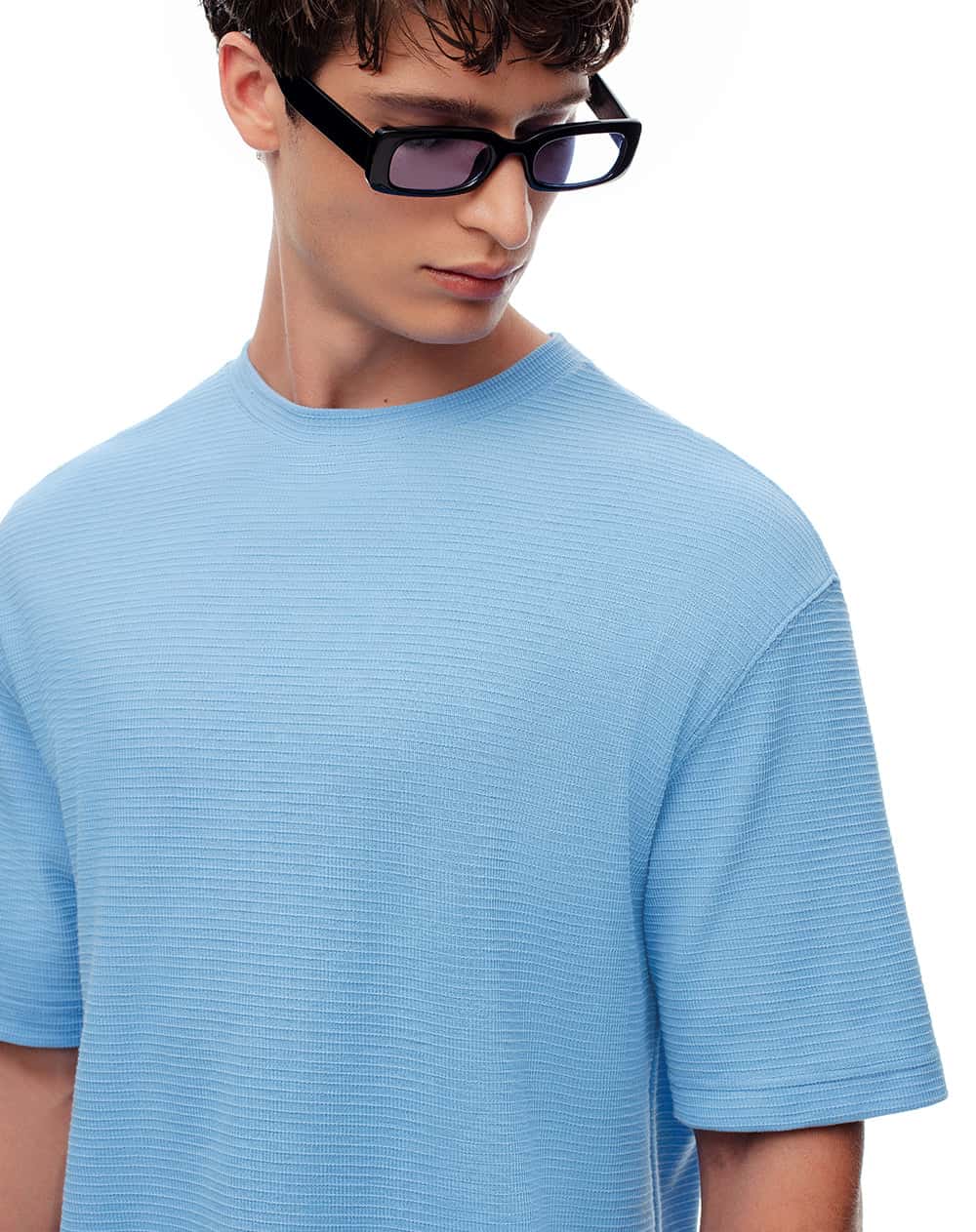 Camiseta oversize azul hombre