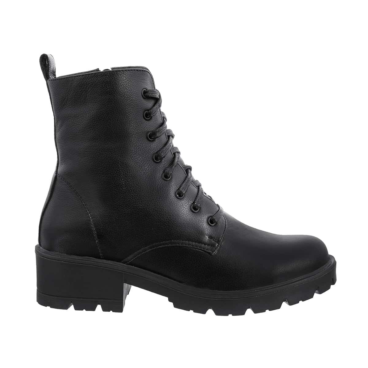 Botas Combat Mujer Cuero Liso Negro - miniatura 4
