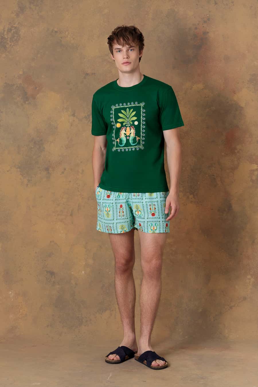 Men's cotton t-shirt amanzi green