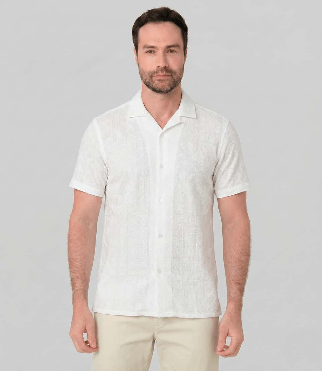 Camisa con textura manga corta para hombre Jon Sonen 027225016