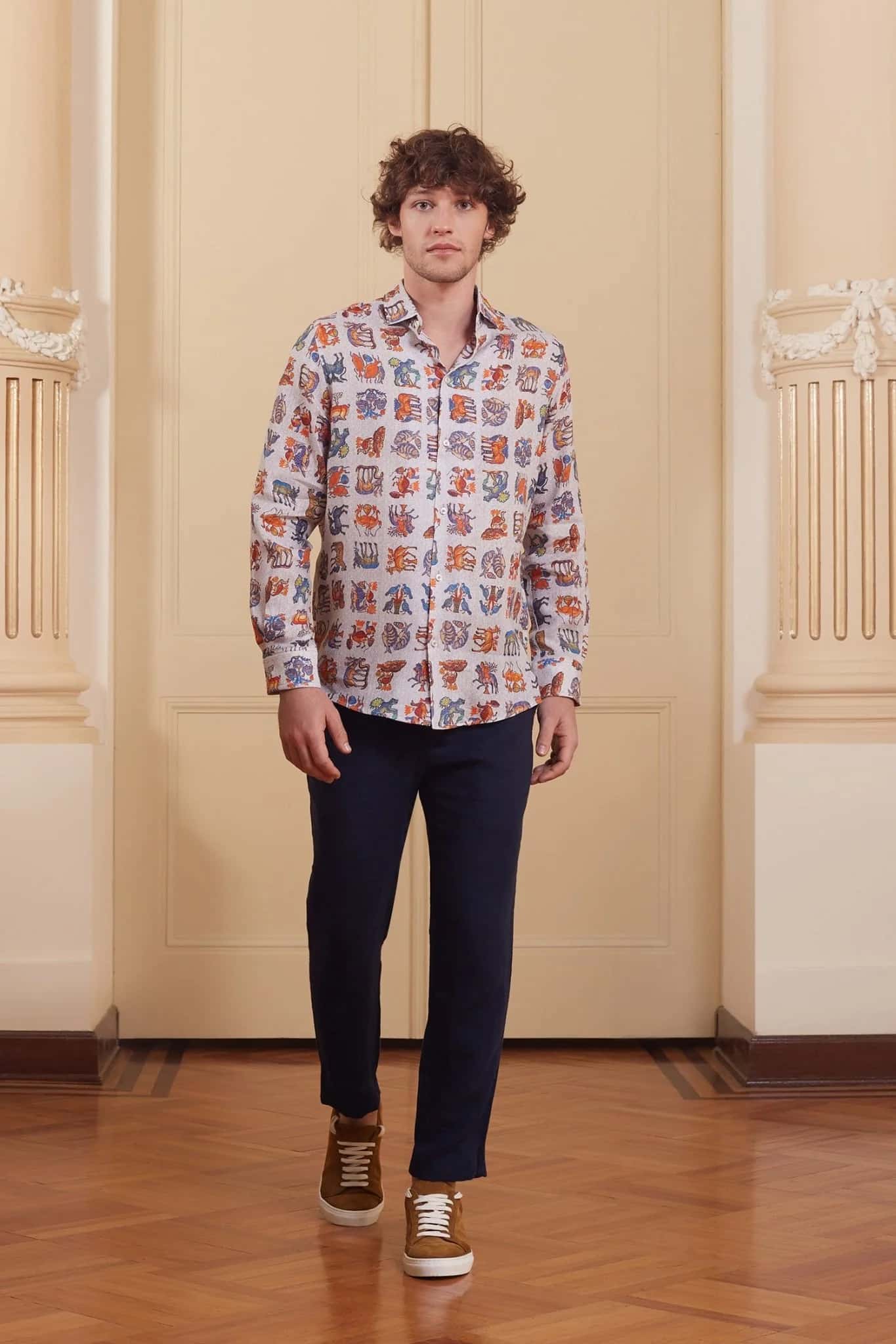 Men's linen shirt white justiniano - miniatura 8