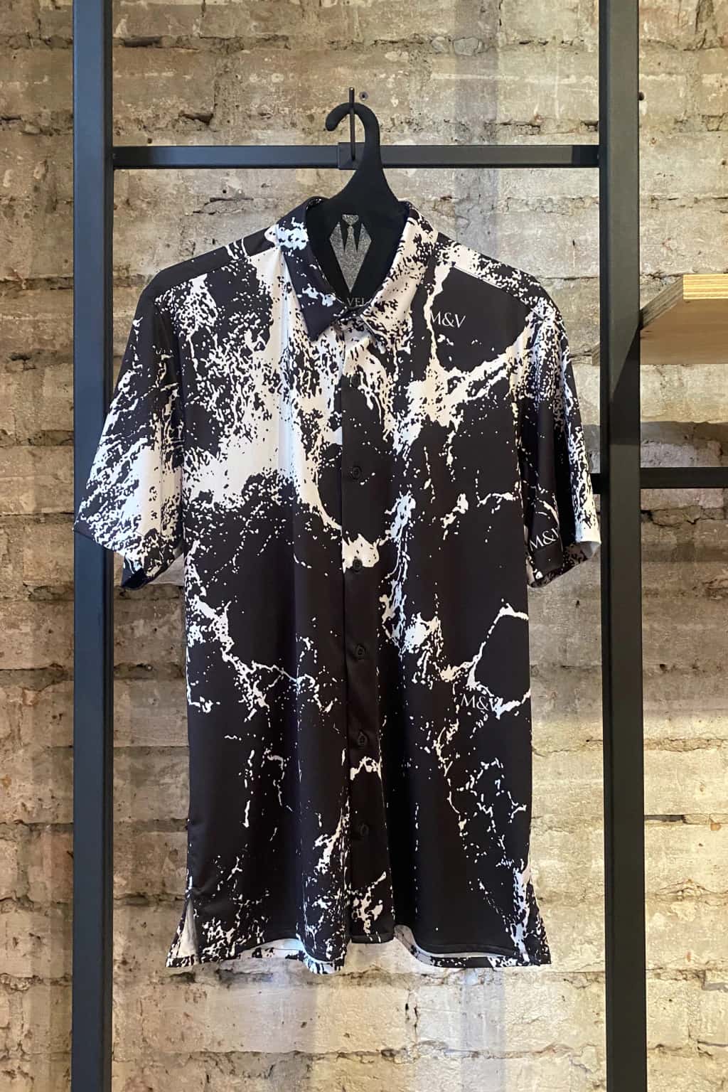 Camisa para Hombre Manga Corta Estampado Grietas