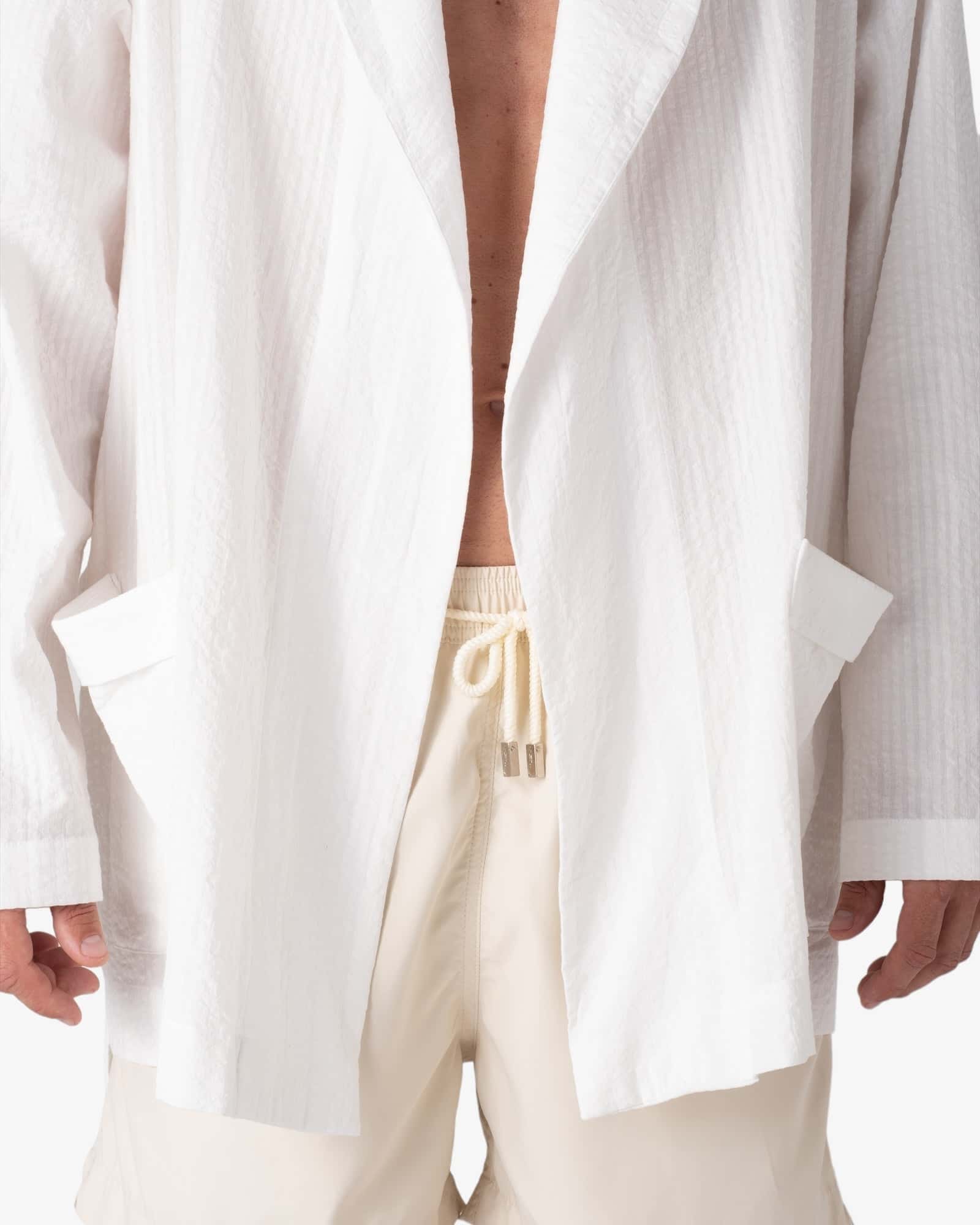 Amalfi White Cotton Robe - miniatura 2