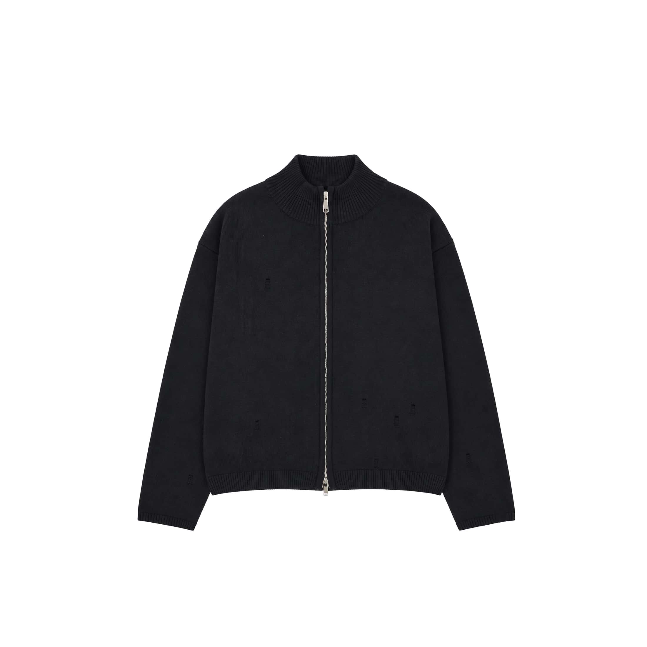 Knit Double Zipper - Onyx