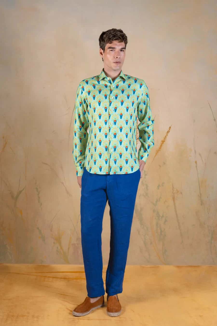 Proventus linen shirt green