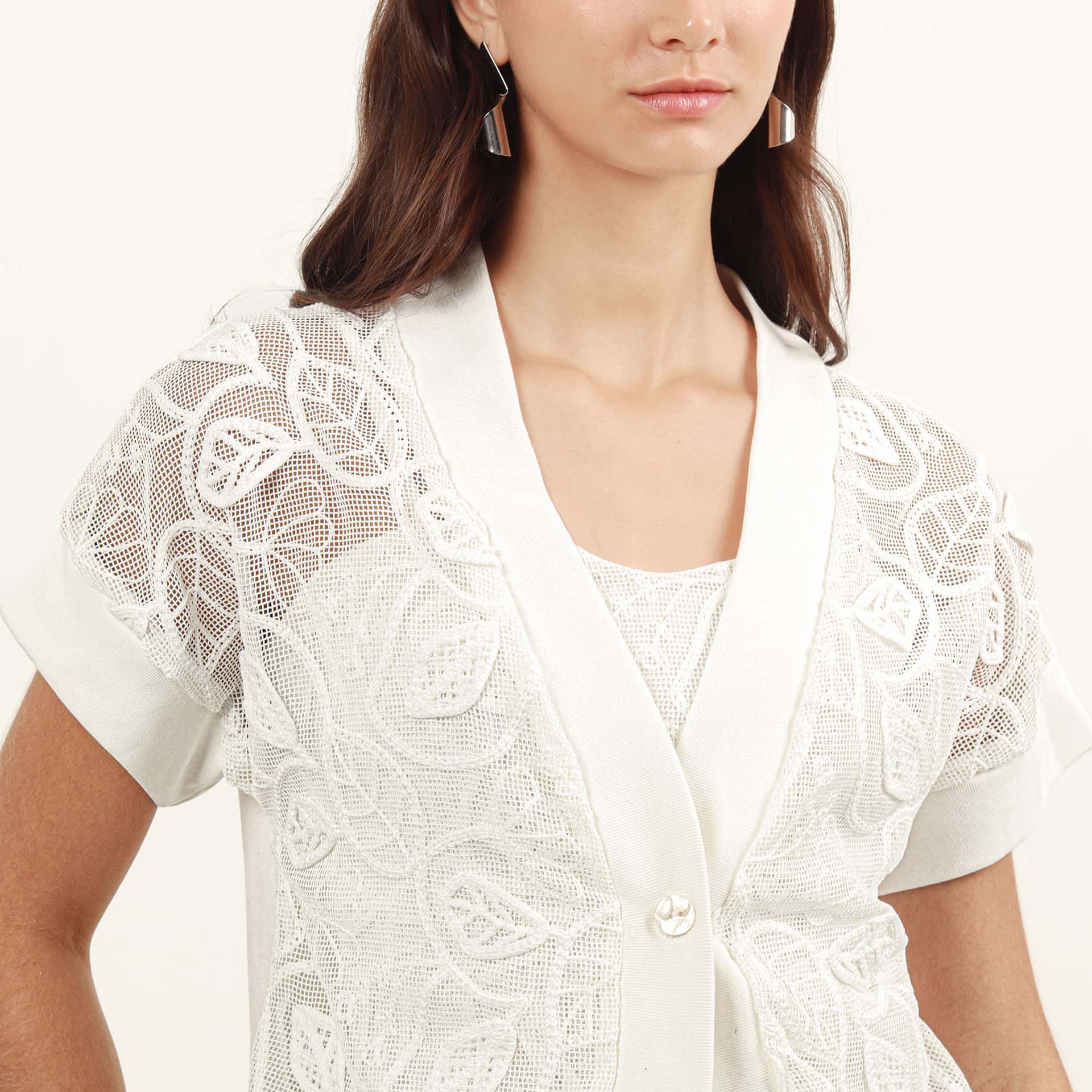 Blusa cuello v manga corta - miniatura 6