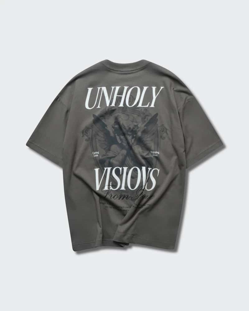 Camiseta Gris Oversize Unholy Visions - miniatura 4