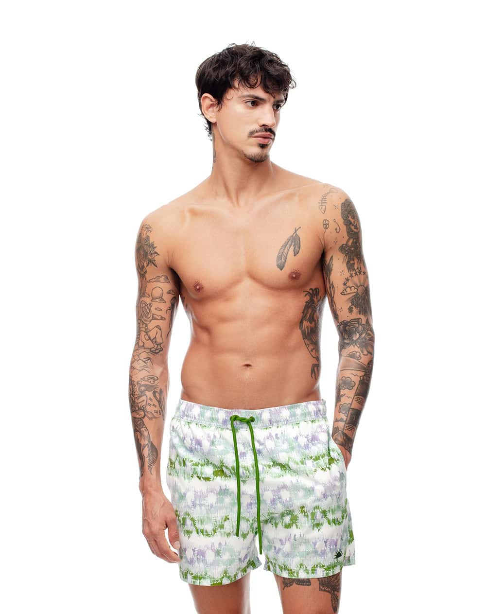 Pantaloneta de baño estampada hombre