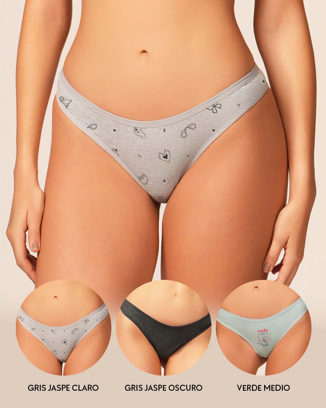 Tanga Brasilera en Algodón para Mujer Paquete x3 Ref. 9203 - miniatura 6
