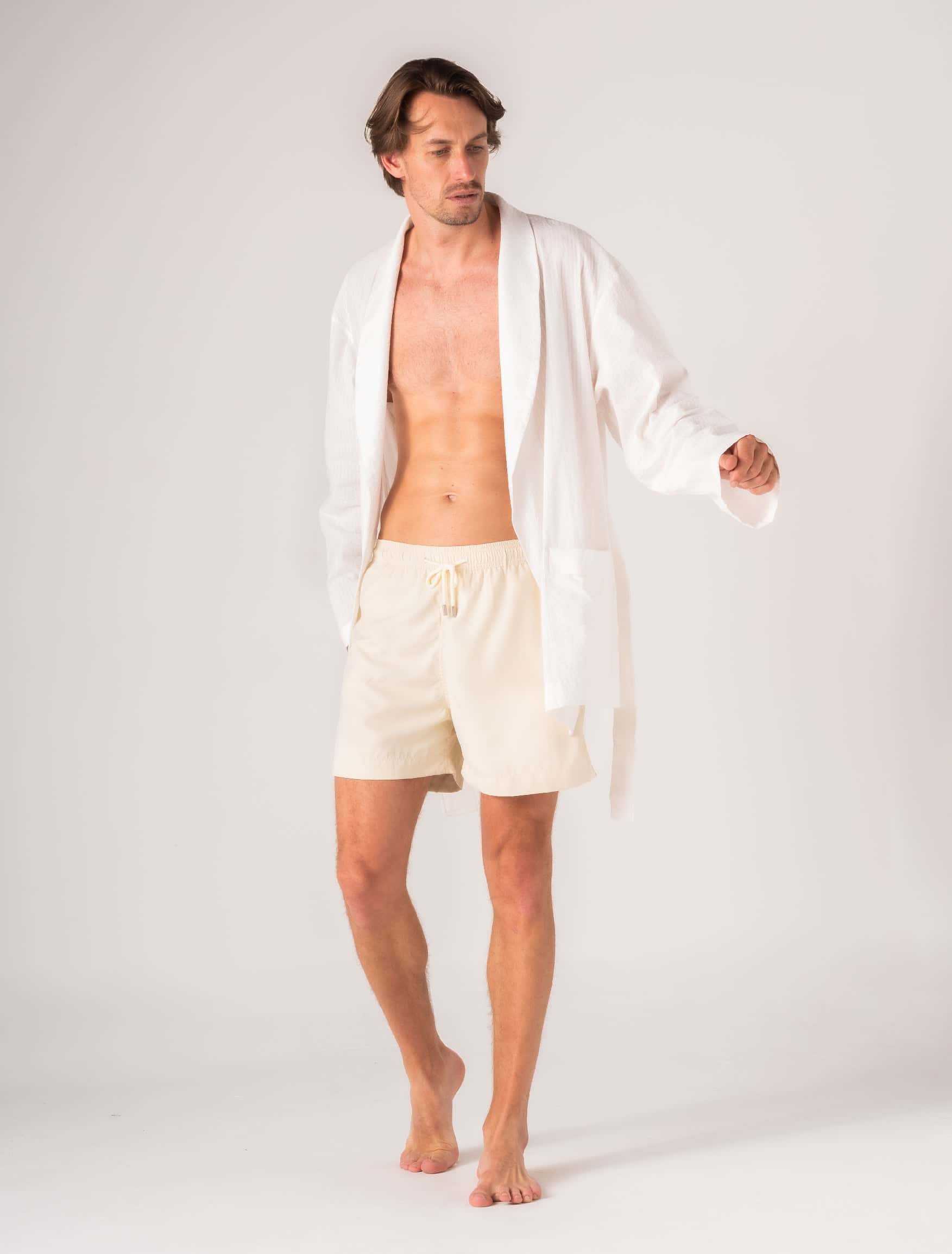 Amalfi White Cotton Robe - miniatura 3