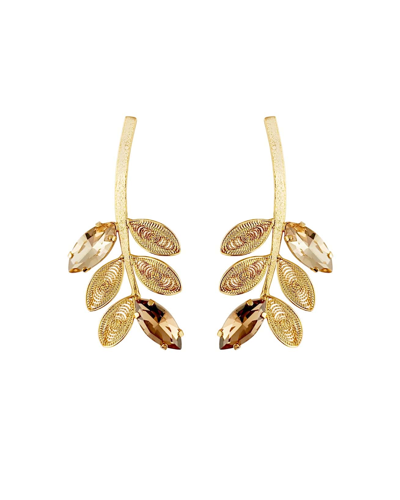 Aretes en filigrana con cristales, Candelaria