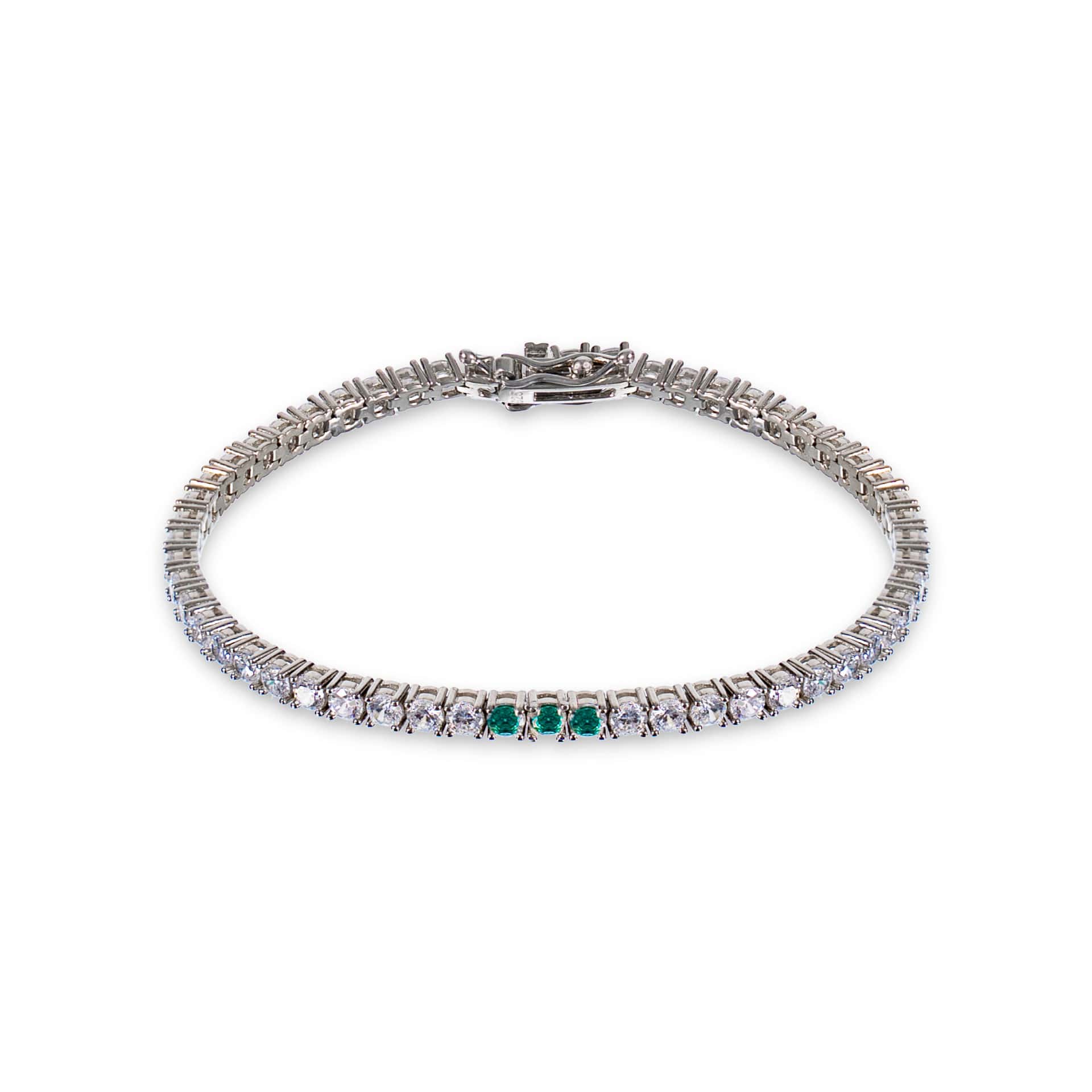 THE TRACE THREE | PULSERA EN PLATA 925 CON TRES ESMERALDAS