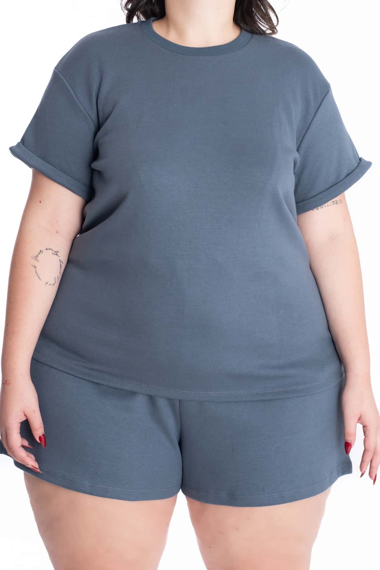 Camiseta Lorena Azul Tela Premium - miniatura 4