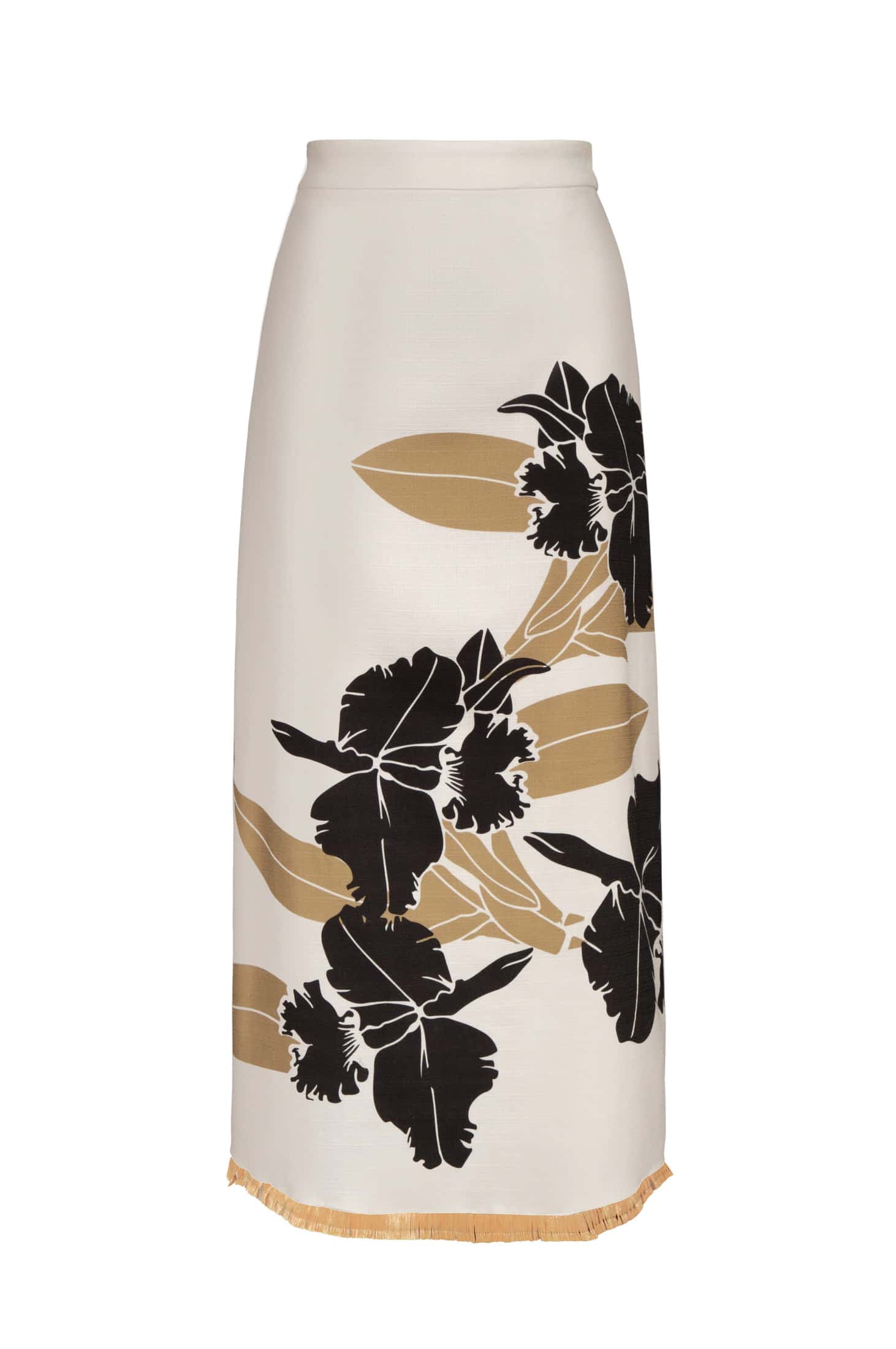 El Carmen Cotton Midi Skirt / Black Orchids