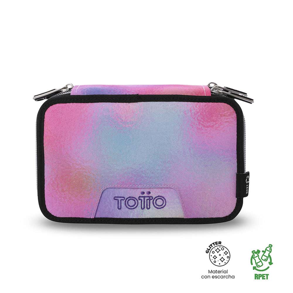 Cartuchera Multiuso Pluma Glitter Grande Rosada Mujer