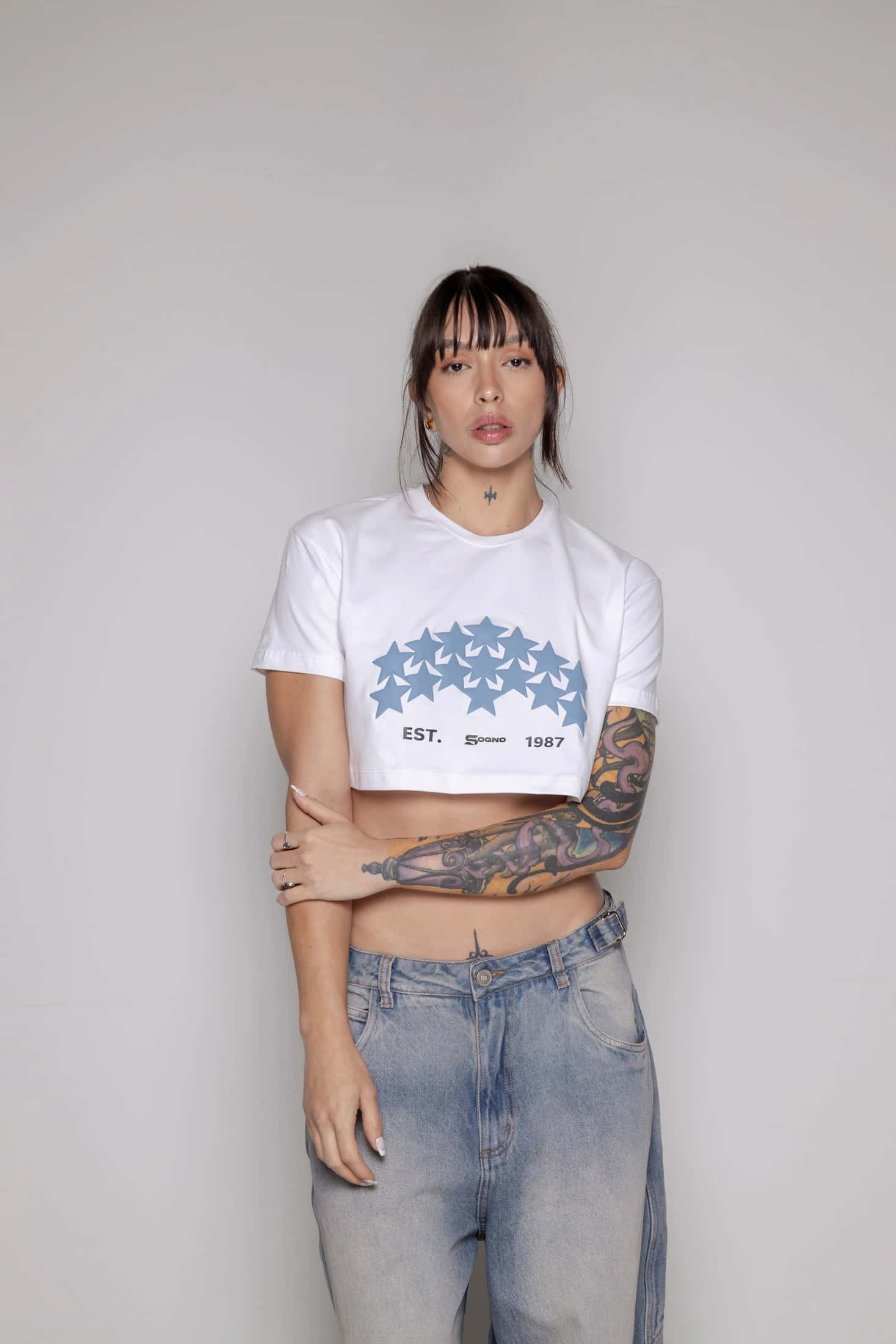 Crop-Top Courage Estrellas/Azul-Blanco - miniatura 1