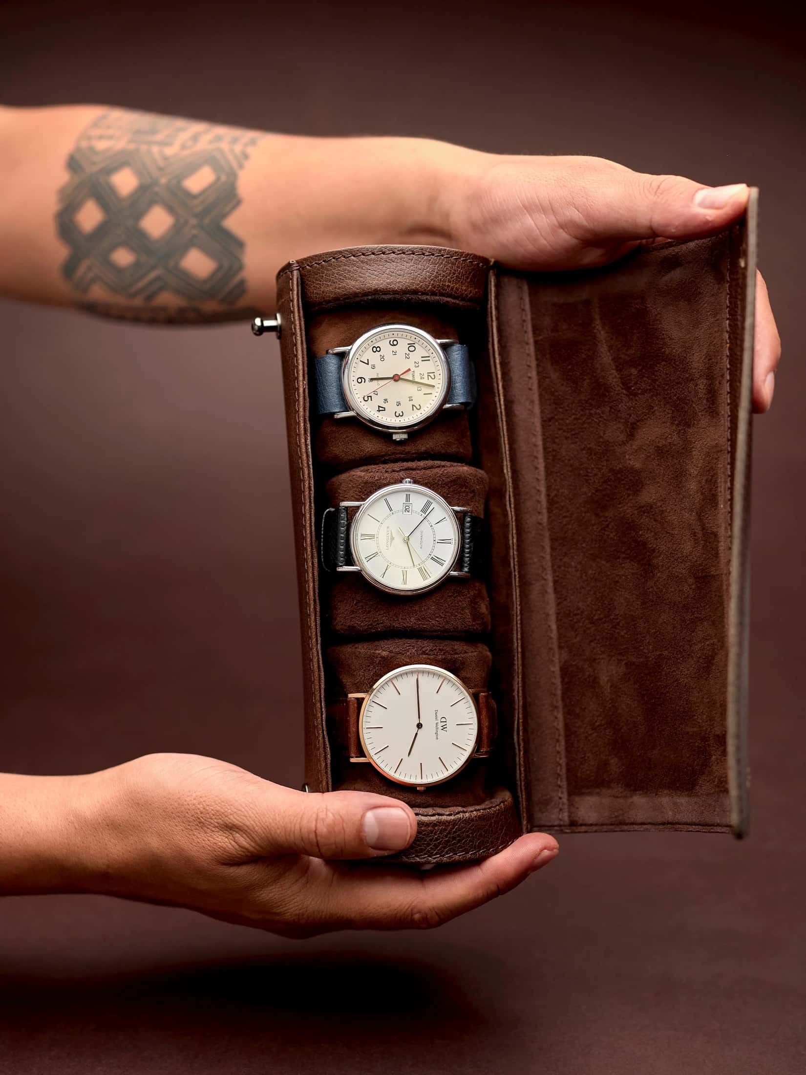 Travel Watch Case · Dark Brown