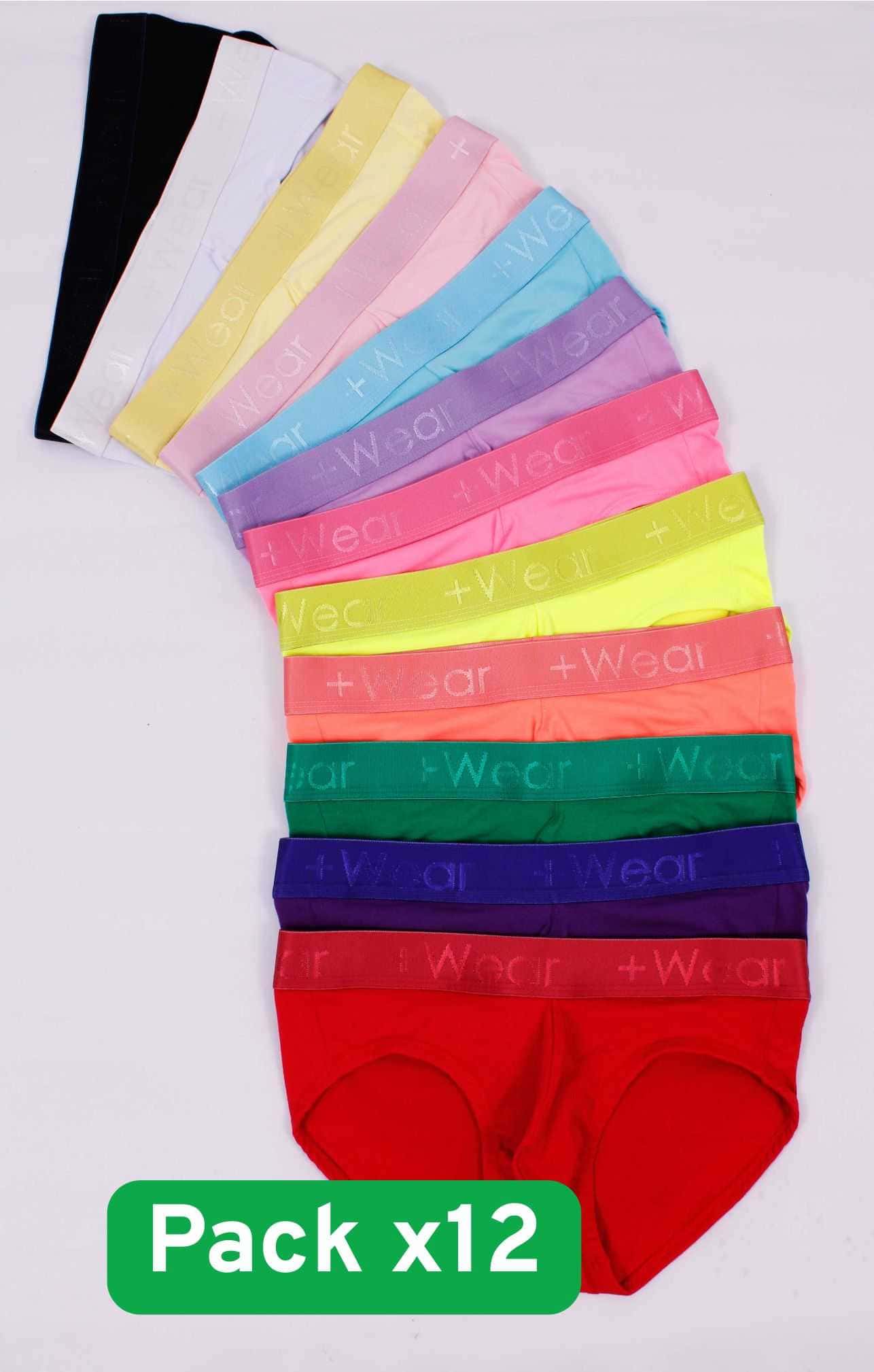 Paq Briefs x12 Escribe tus colores favoritos en notas del pedido