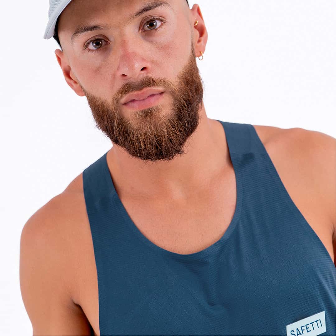 CAMISETA RUNNING MANGA SISA LEVIT AZUL OSCURO PARA HOMBRE - miniatura 4
