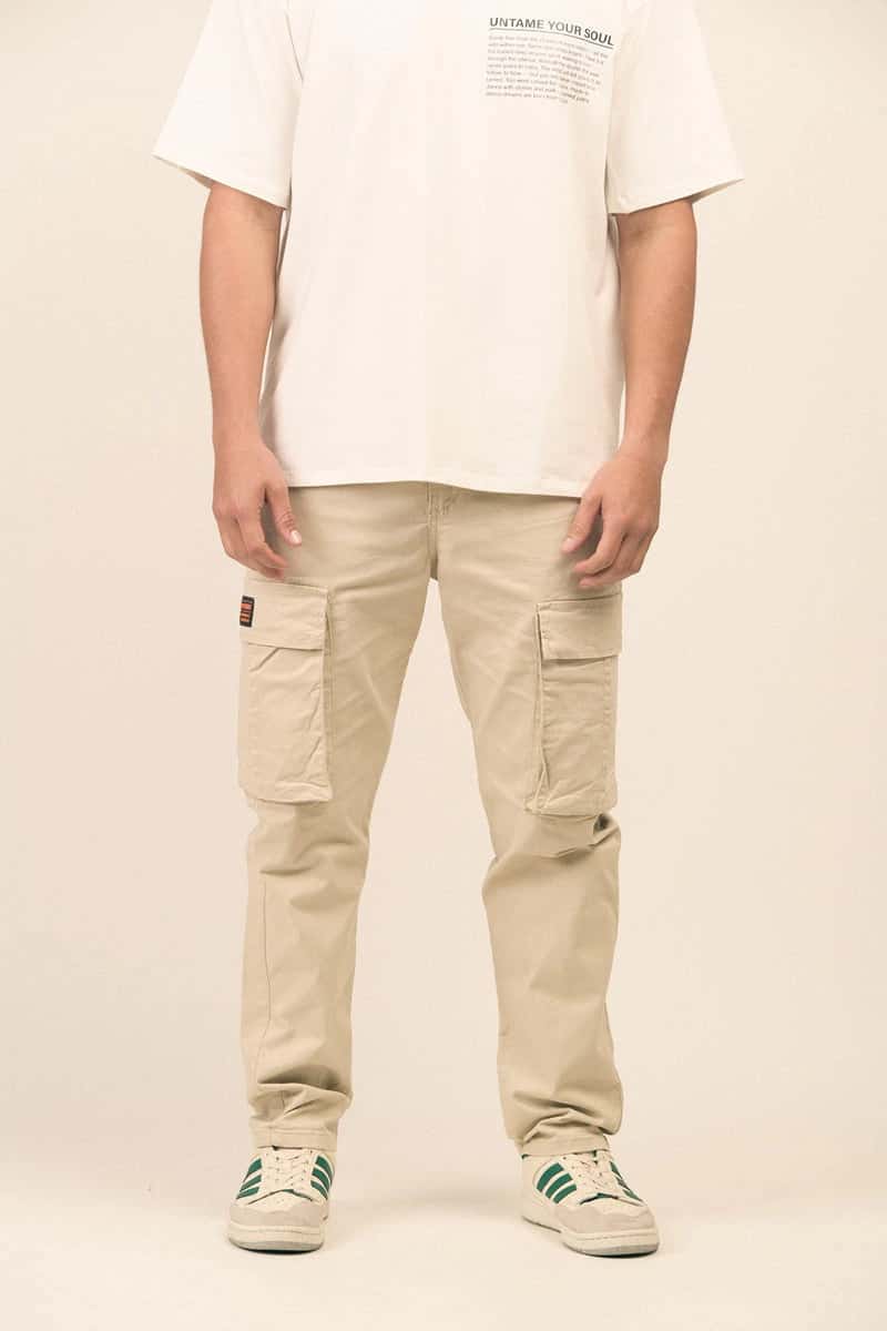 CARGO HK  BEIGE BOTA RECTA