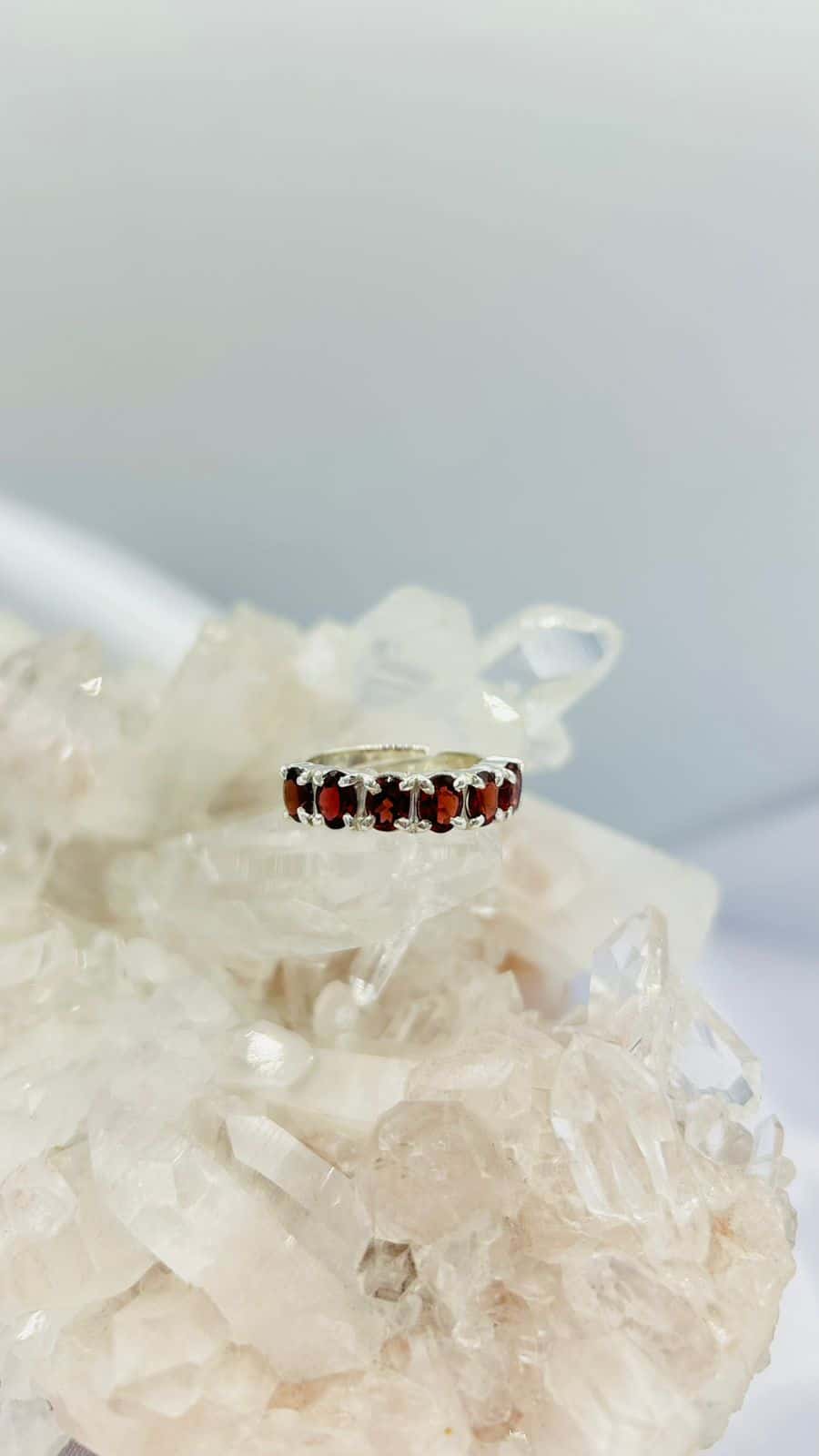 Anillo Multipiedra Granate Claro